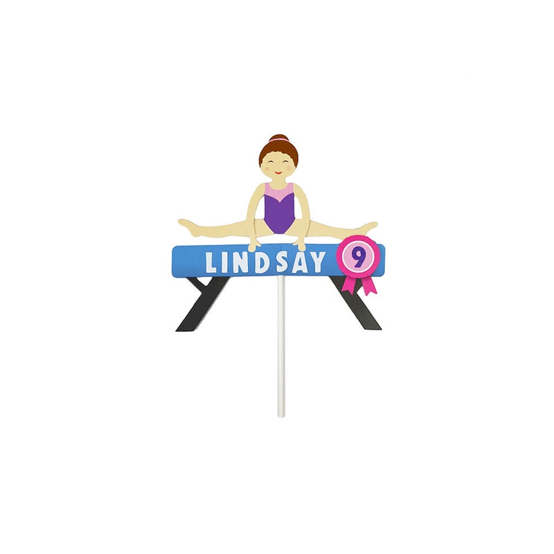 Personalizable Gymnastics Cake Topper