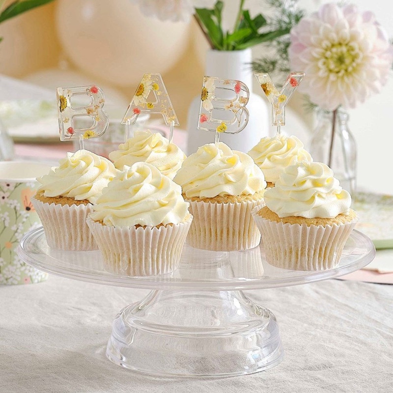 Pressed Flower Baby Shower Cake Topper (PC4)