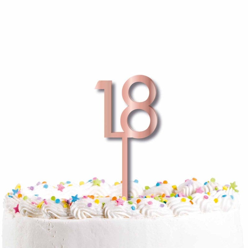 Rose Gold 18th Cake Topper