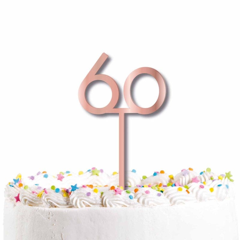 Rose Gold 60th Cake Topper