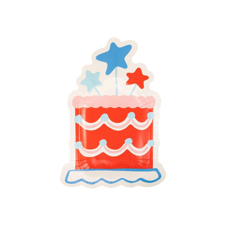 Summertime Cake Shaped Paper Plates (Set of 8)