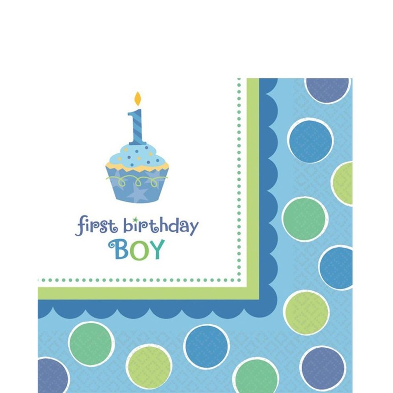 Sweet Little Cupcake Boy Beverage Tissues 36pcs