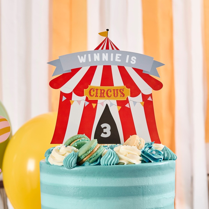 Circus Party Customisable Cake Topper