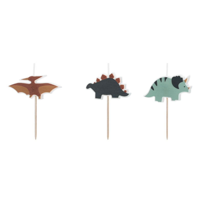 Dinosaur Party Cake Candles (pack of 3)