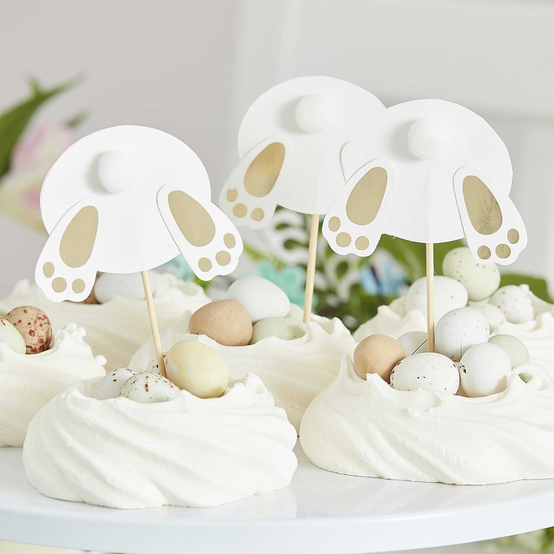 Easter Bunny Bum Cupcake Toppers x 6