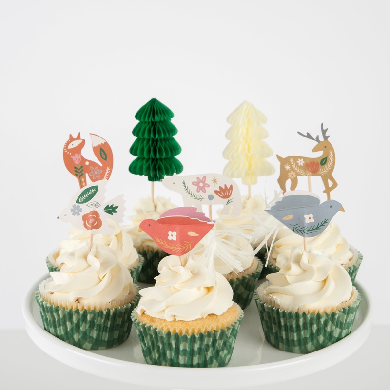 Folk Woodland Cupcake Kit (x 24 toppers)