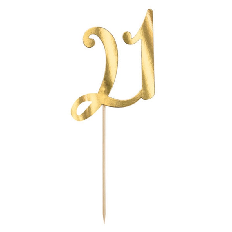Gold cake topper 21