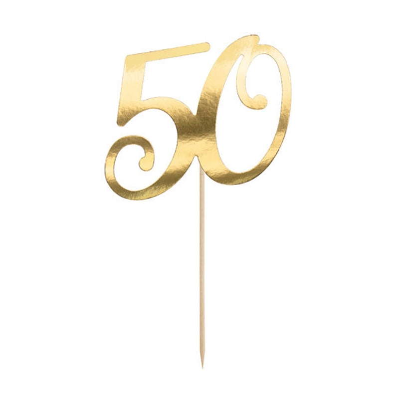 Gold cake topper 50