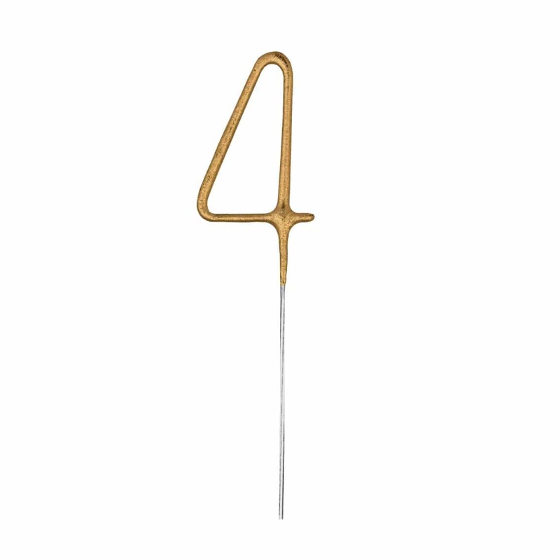 Gold Number 4 Cake Sparkler