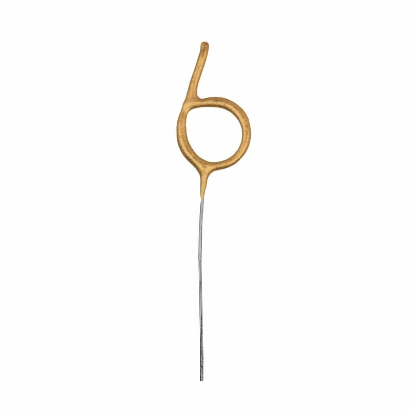 Gold Number 6 Cake Sparkler