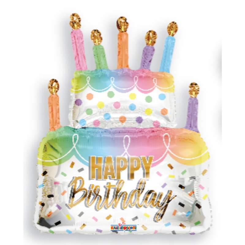 Happy Birthday Cake & Candles 36 Balloon