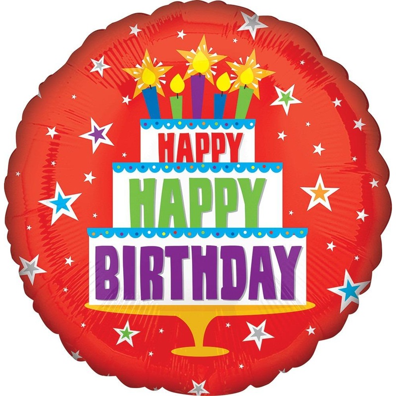 Happy Happy Birthday Cake 18 Balloon