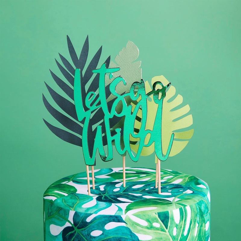 Let's Go Wild Tropical Party Cake Topper Set