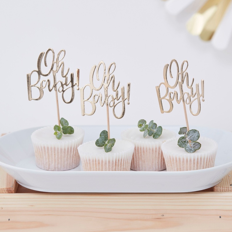 Oh Baby! Baby Shower Cupcake Cake Toppers x 12