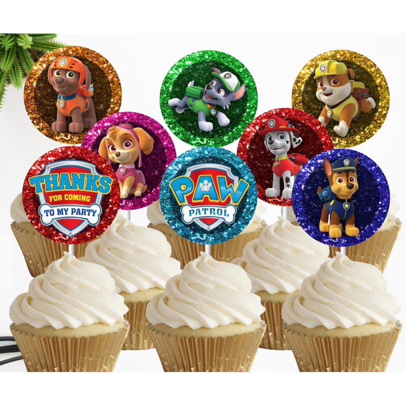 Paw Patrol Poster Cupcake Toppers (15 pcs)