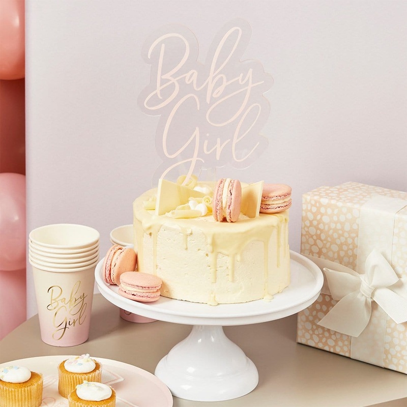 Pink Baby Girl Cake Topper