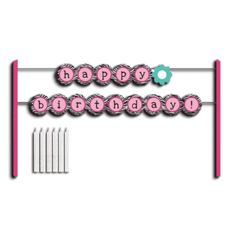 Pink Zebra Cake Banner Kit