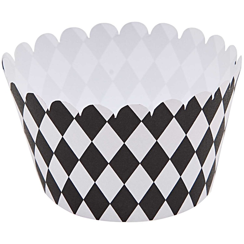 Racing Party Chequered Flag Cupcake Wrappers x 12