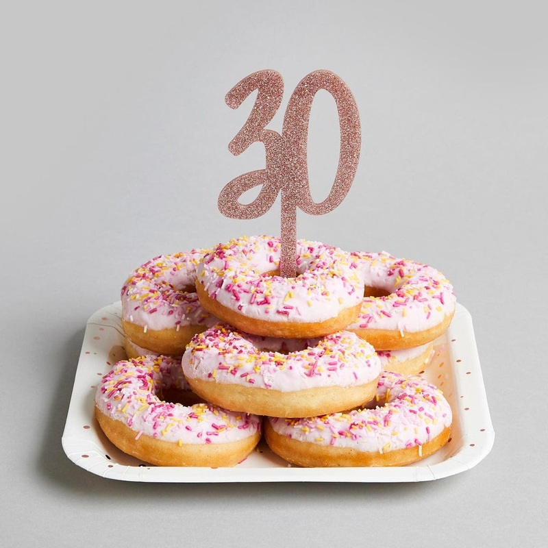 Rose Gold Glitter Acrylic 30 Cake Topper