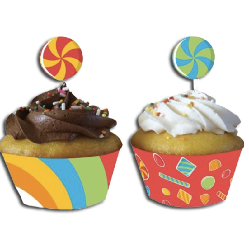 Sugar Buzz Cupcake Wrapper With Pick