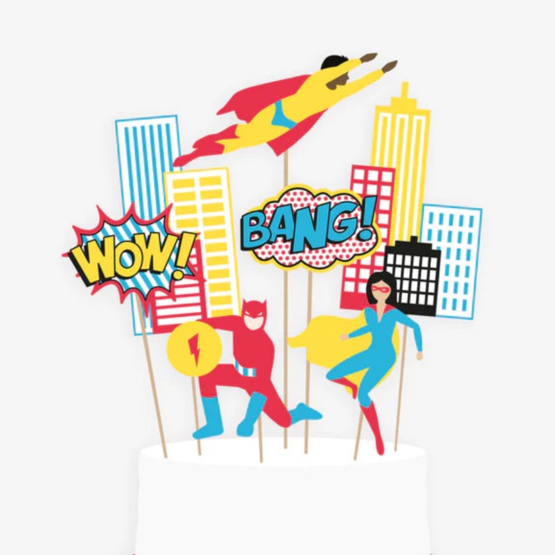 Superheroes Cake Topper / 7 pcs.
