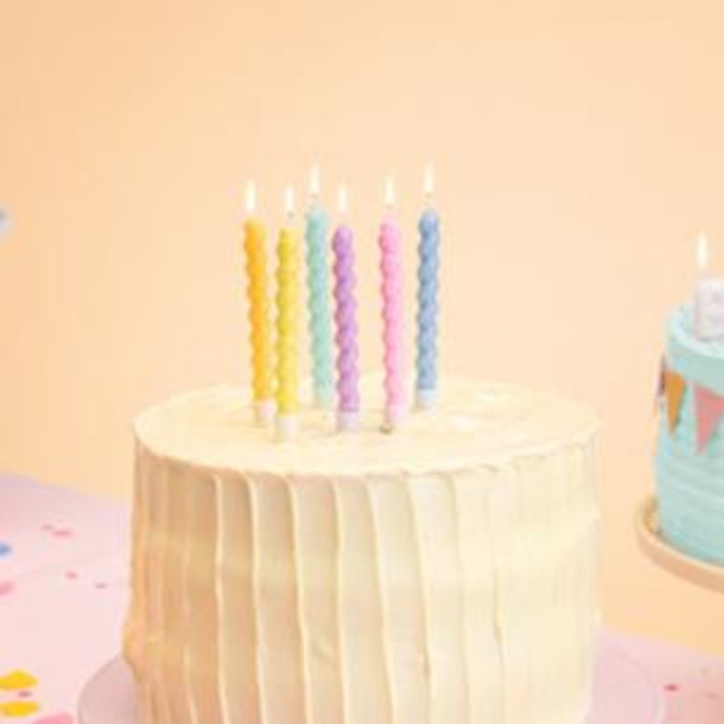 Twisted Pastel Cake Candles x 6