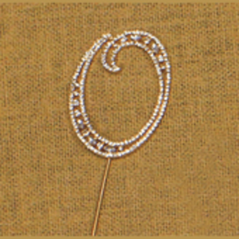 #0 Rhinestone Gold Cake Topper 3.75
