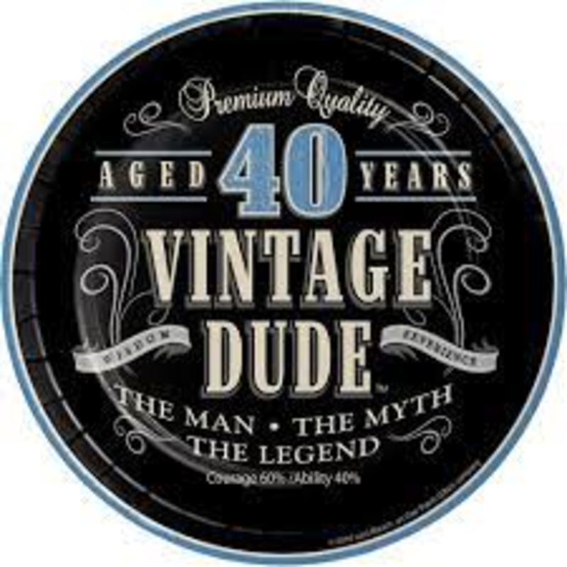 40 VINTAGE DUDE CAKE PLATES