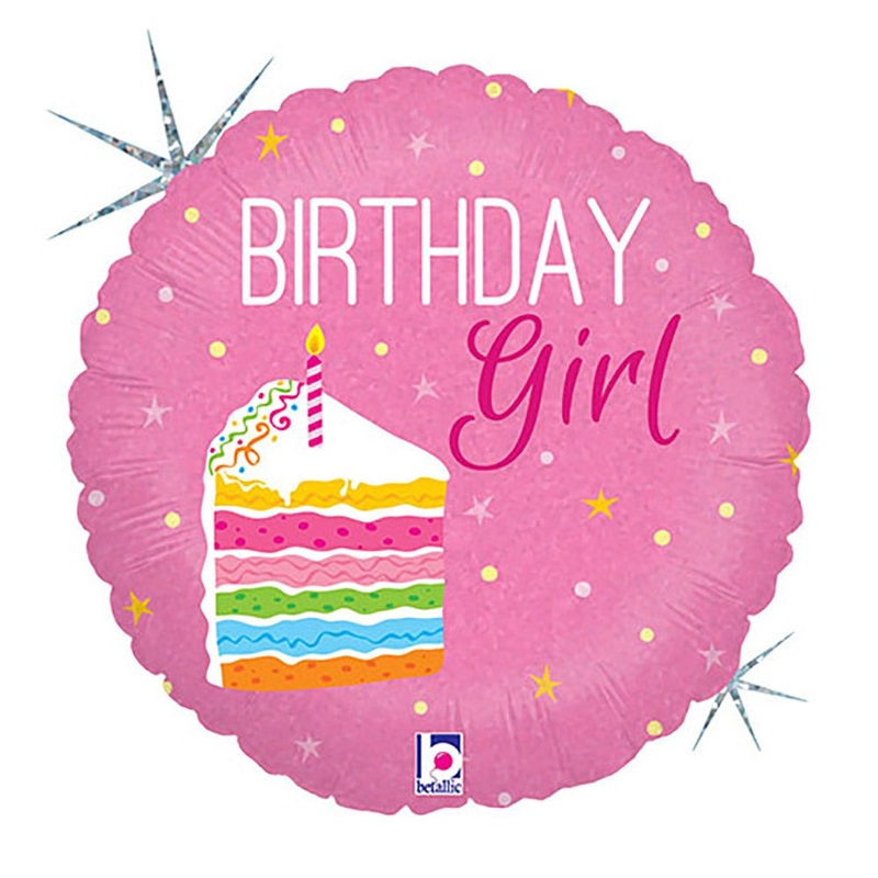Birthday Cake Girl 18 Balloon