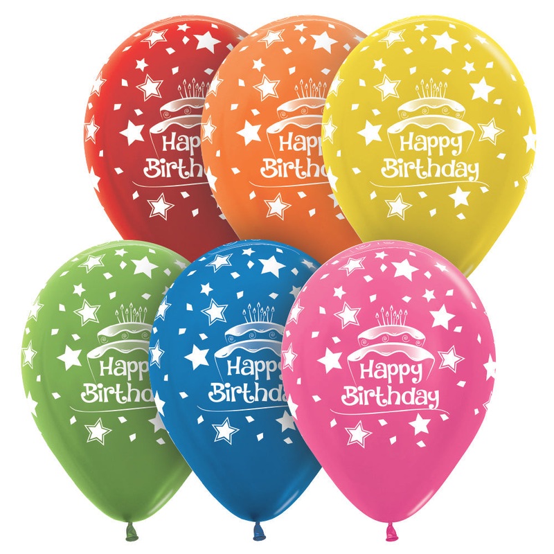 Birthday Cake Metallics 11 Latex Balloons (50 count)