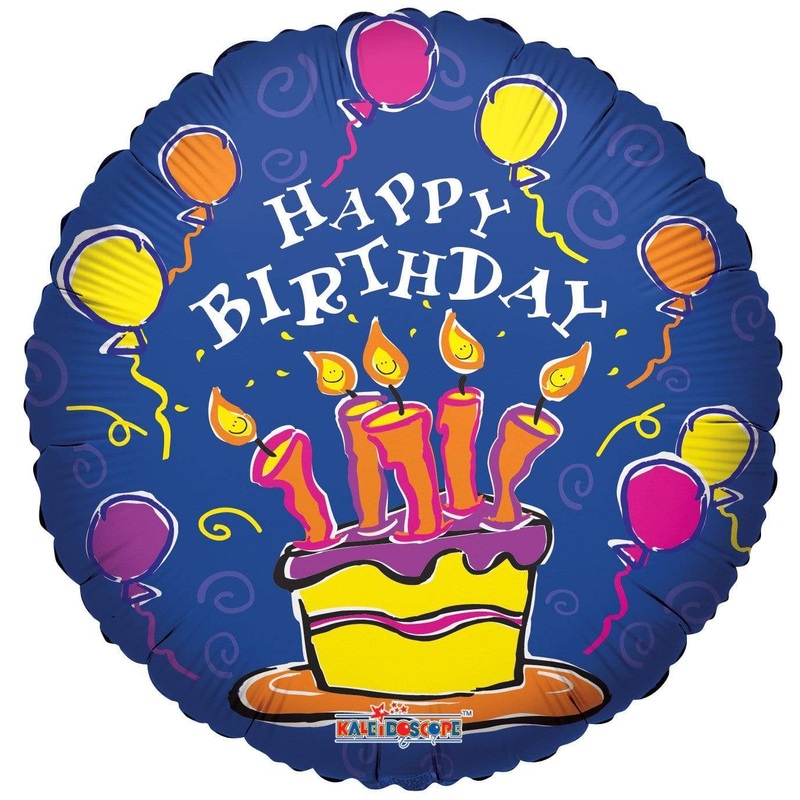 Happy Birthday Cake and Balloons 18 Balloon