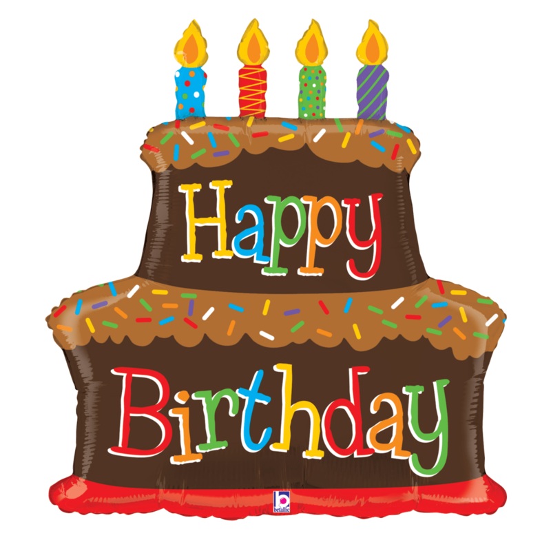 Happy Birthday Cake with Candles 37 Balloon