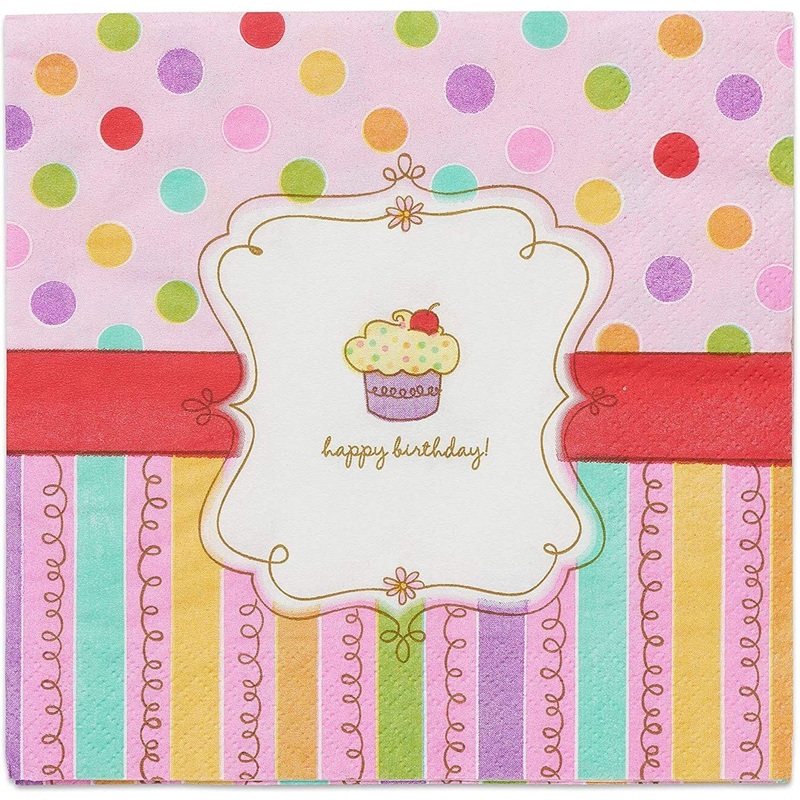 Happy Birthday Cupcake Sweet Stuff Lunch Napkins (16 count)