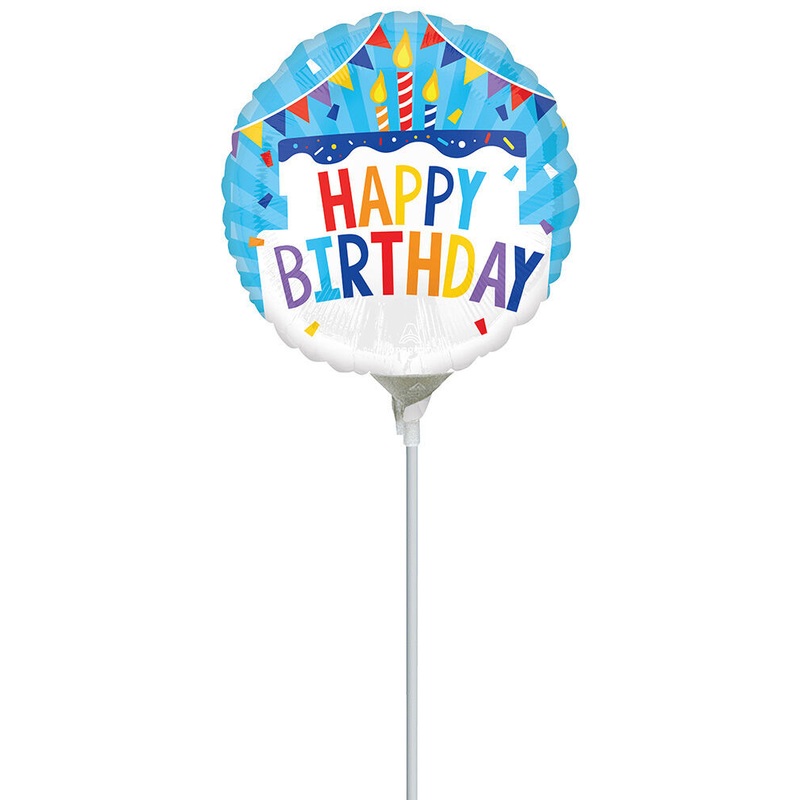 Happy Birthday Tiered Cake 9" Air-fill Balloon (requires heat sealing)