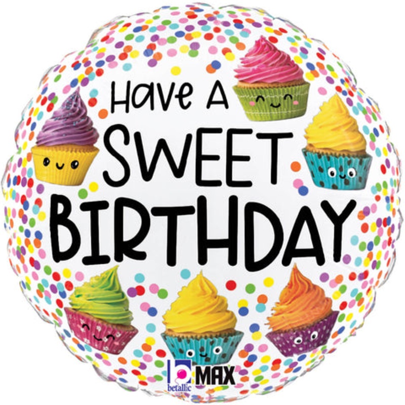 Have a Sweet Birthday Cupcakes 18 Balloon