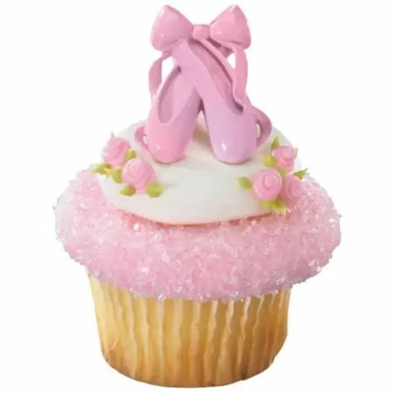 Iridescent Ballet Slippers Cupcake Rings (72 count)
