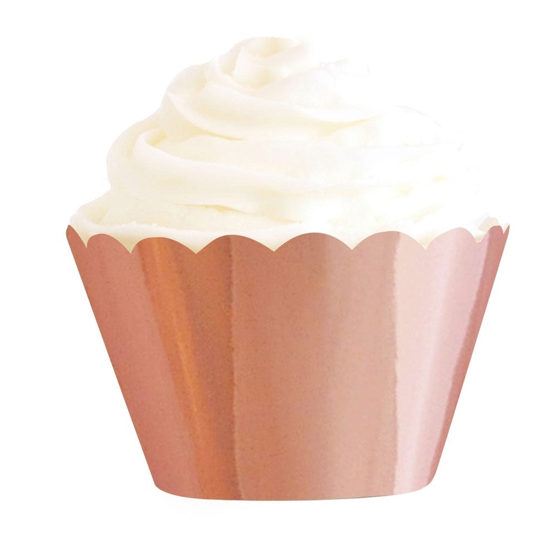 Metallic Rose Gold Cupcake Wrapper 12pk