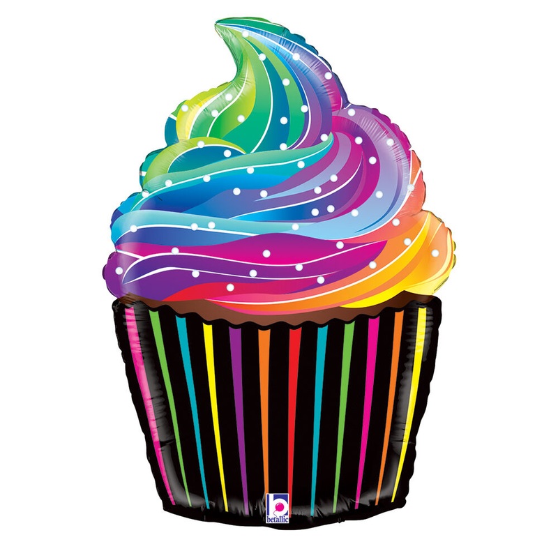 Rainbow Cupcake 27" Balloon