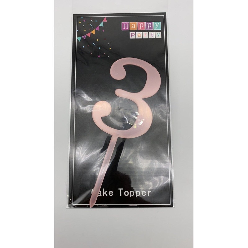 Rose Gold # 3 Cake Topper