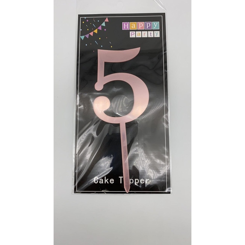 Rose Gold # 5 Cake Topper
