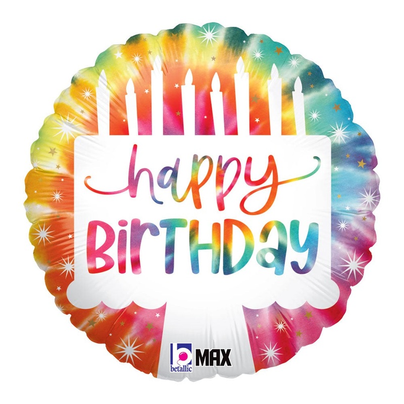 Tie-dye Cake Birthday 18 Balloon