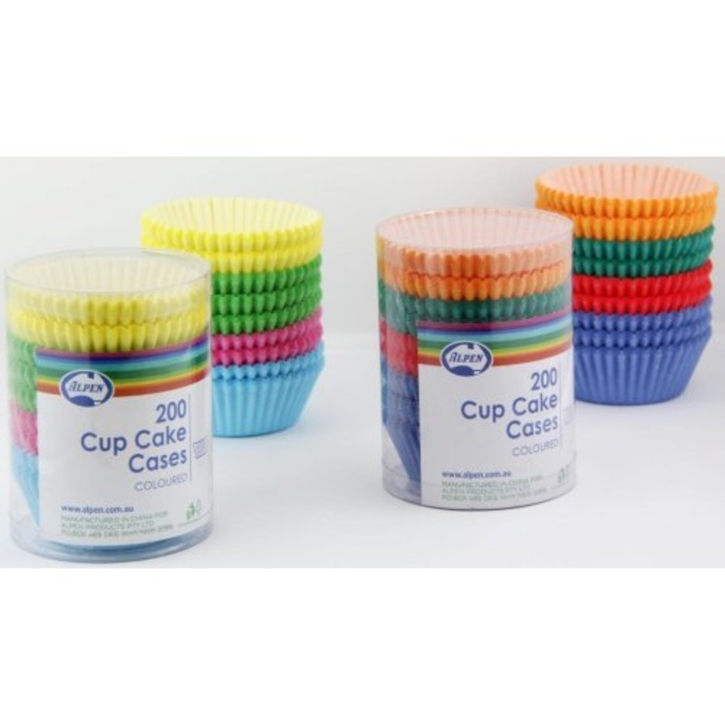 200pk Mini Mixed Colour Paper Cupcake Cases