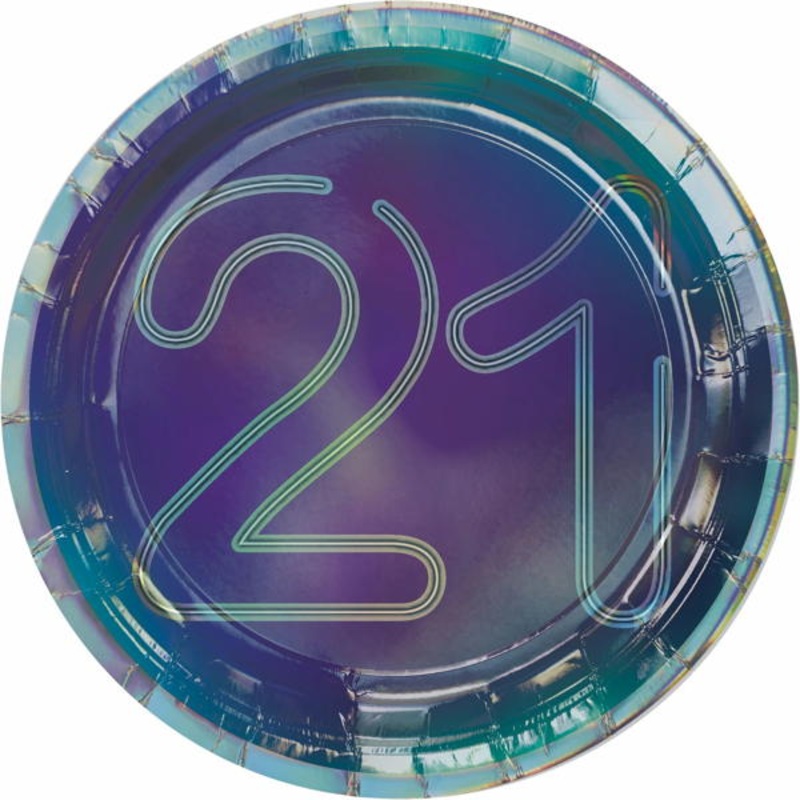 21 Birthday Cake Plates 8ct | Milestone Birthday