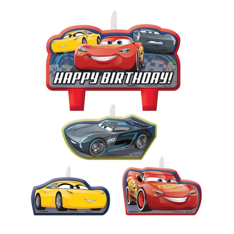 Cars 4 Pack Birthday Cake Candle Set