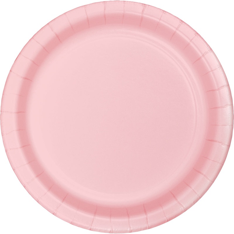 Classic Pink Paper 7in Cake Plates 24ct | Solids