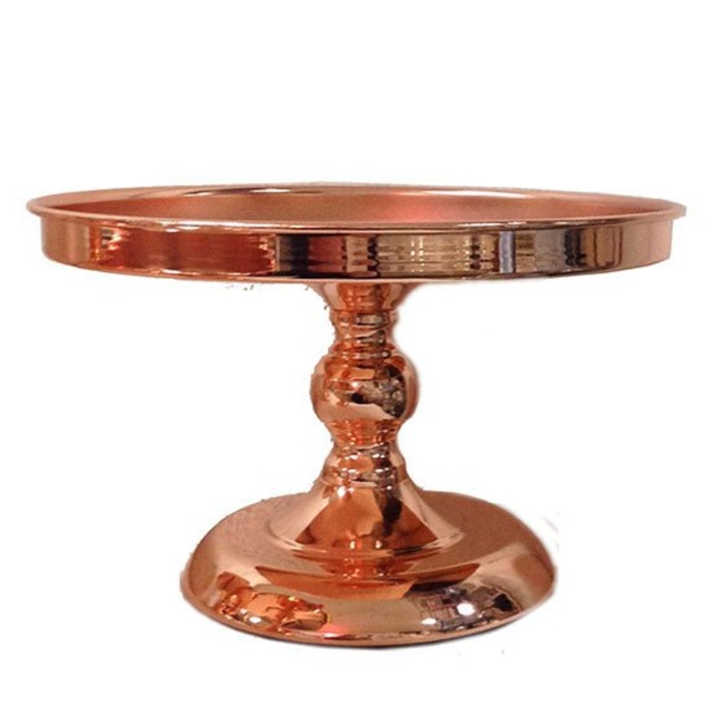 Deluxe Metallic Rose Gold Cake Stand 25cm