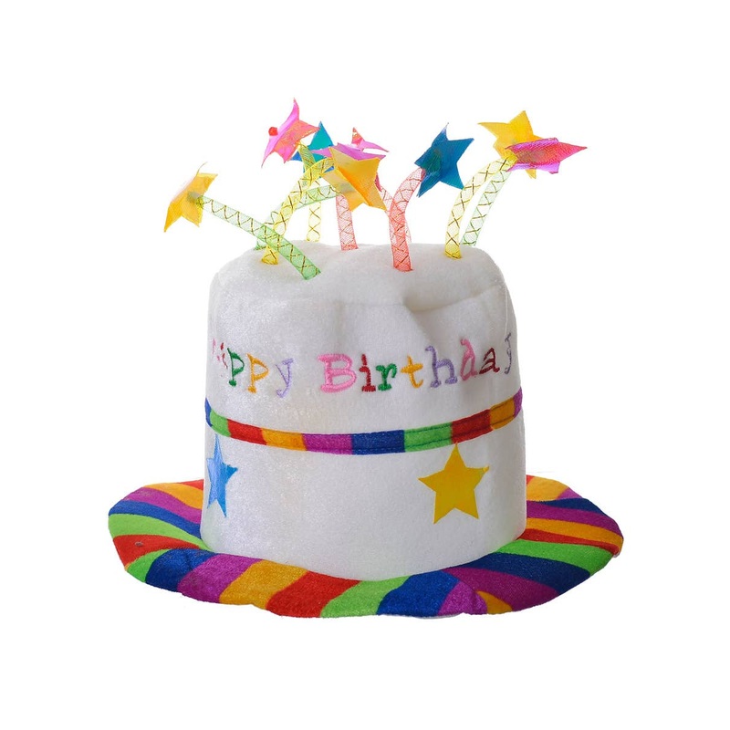 Happy Birthday Cake Adults Plush Top Hat