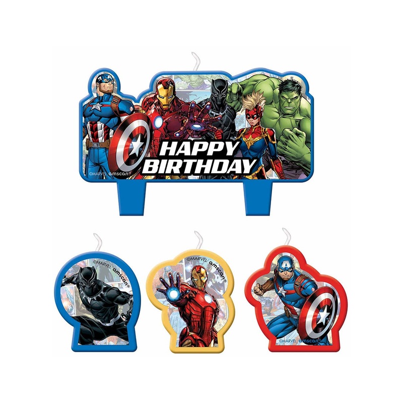 Marvel Avengers Powers Unite 4 Pack Birthday Cake Candle Set