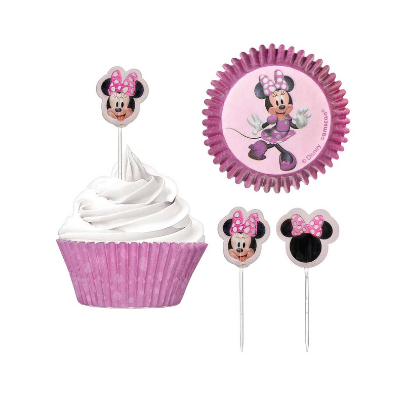 Minnie Mouse Forever 48 Pack Cupcake Pans and Picks Set