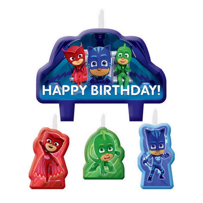 PJ Masks 4 Piece Birthday Cake Candle Set
